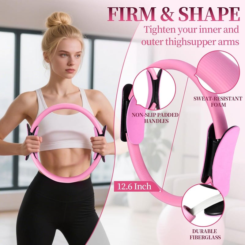 laapee Pilates Essentials Kit for Women 15 Pcs Pilates Equipment for Home Workouts with Yoga Circle Ball Ring, 5 Resistance Bands,Pedal Puller Resistance Band,Anti Slip Socks for Starter Set Accessories - Image 3